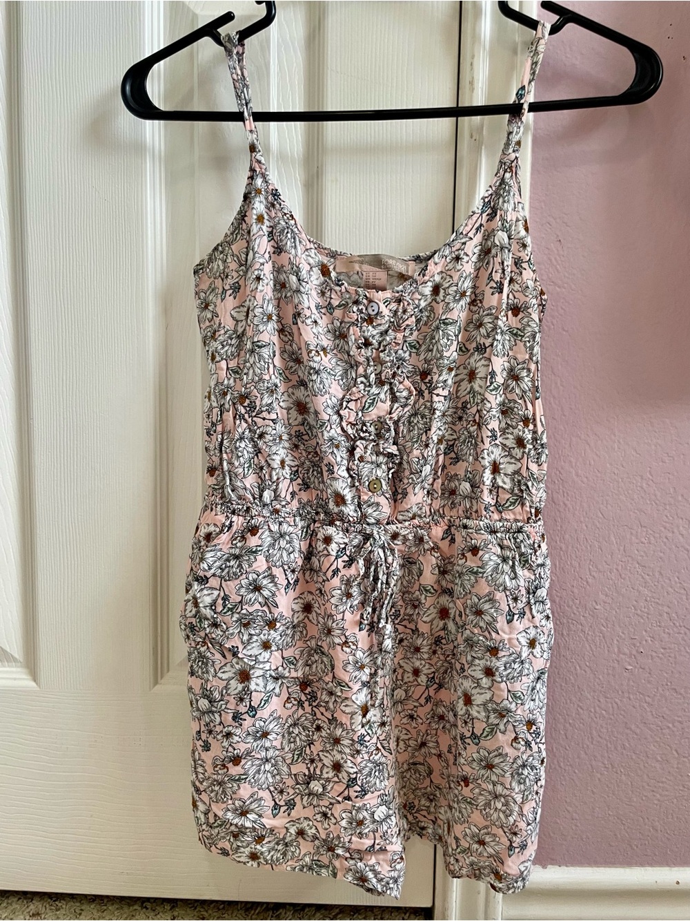 Forever 21 Pink Floral Spaghetti-Strap Romper